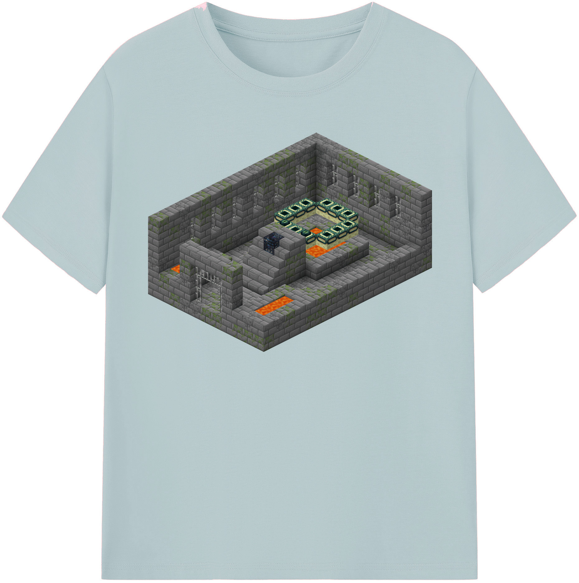 （画像用） マインクラフト ブロックの世界 Minecraft MC Block world 綿100％半袖Tシャツ（フロントプリント）